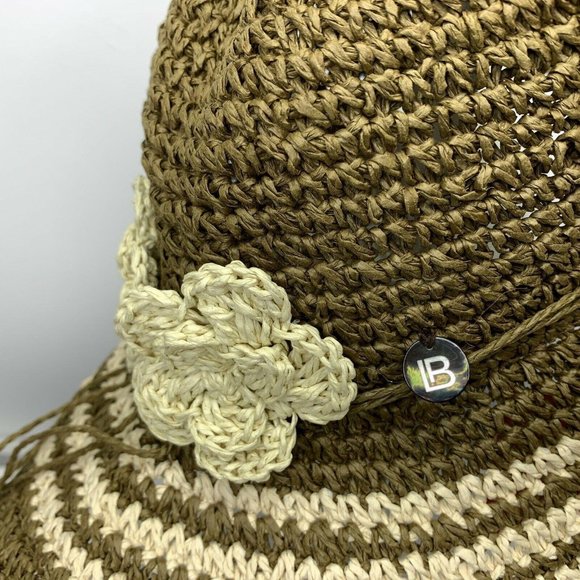 Laura Biagiotti Wide Brim Straw Sun Hat with Red and Blue Band Rampage Black, Blue & Beige Paper Straw Wide Brim Lovely Hat  main image 3